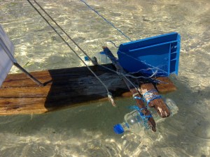 Flotsam rubbish sailing boats