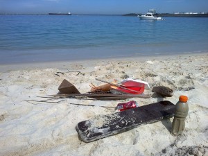 flotsam rubbish sailing boats