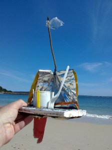Flotsam rubbish sailing boats